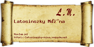 Latosinszky Mína névjegykártya